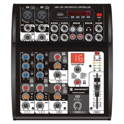 6 channel small audio mixer with USB player