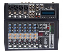 8 channel small Audio Mixer with USB & SD card slot & LCD display