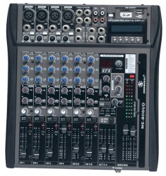 8 channel Audio Mixer with USB & SD card slot & LCD display
